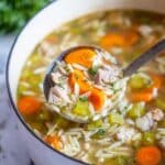 Leftover Turkey Soup with Orzo and Herbs Recipe
