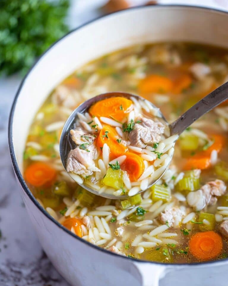 Leftover Turkey Soup with Orzo and Herbs Recipe
