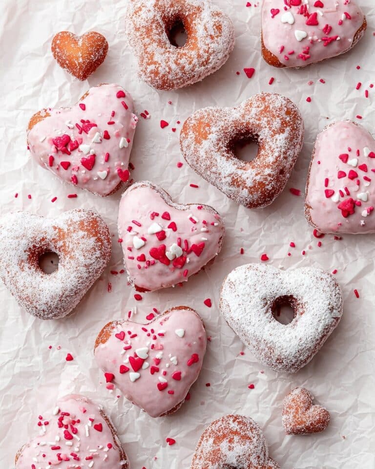 Heart-Shaped Donuts with Strawberry Jam Filling and Valentine’s Glaze Recipe