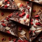Chocolate Almond Bark with Almonds, Raspberries, and Coconut Recipe