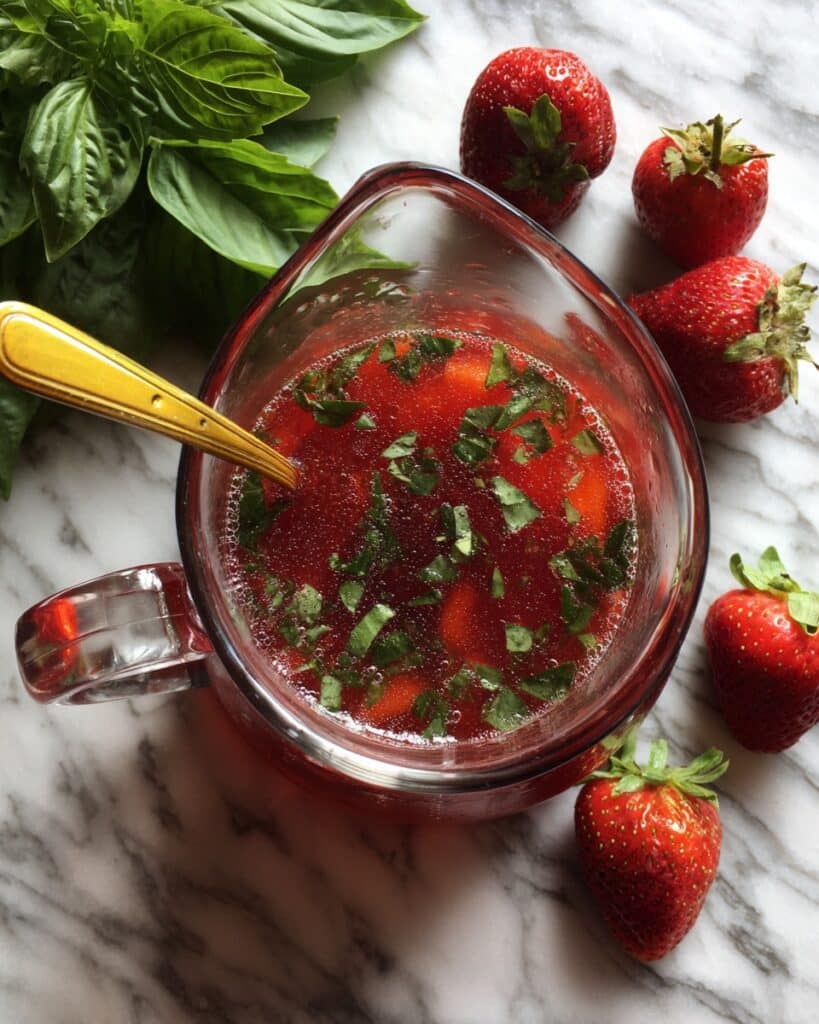 Homemade Strawberry Basil Sorbet Recipe
