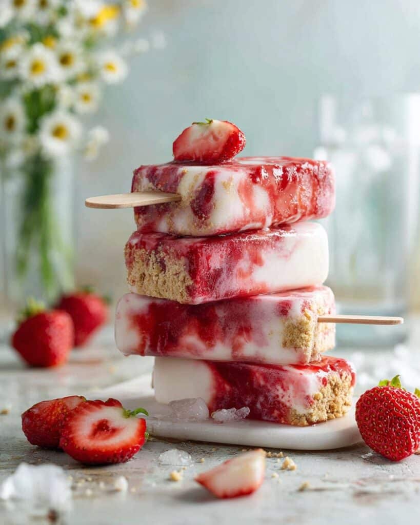 Strawberry Coconut Popsicles (Dairy Free) Recipe