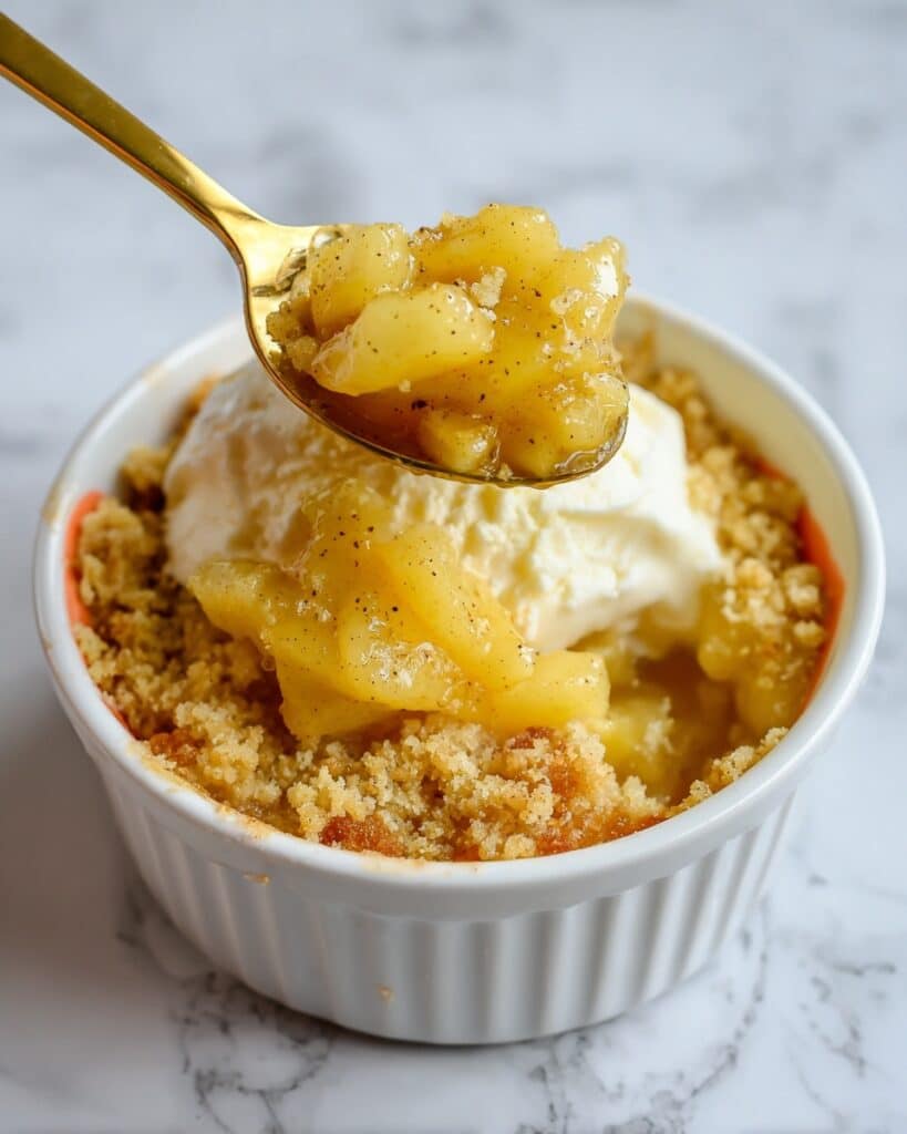 Single Serve Apple Crumble with Vanilla Ice Cream Recipe