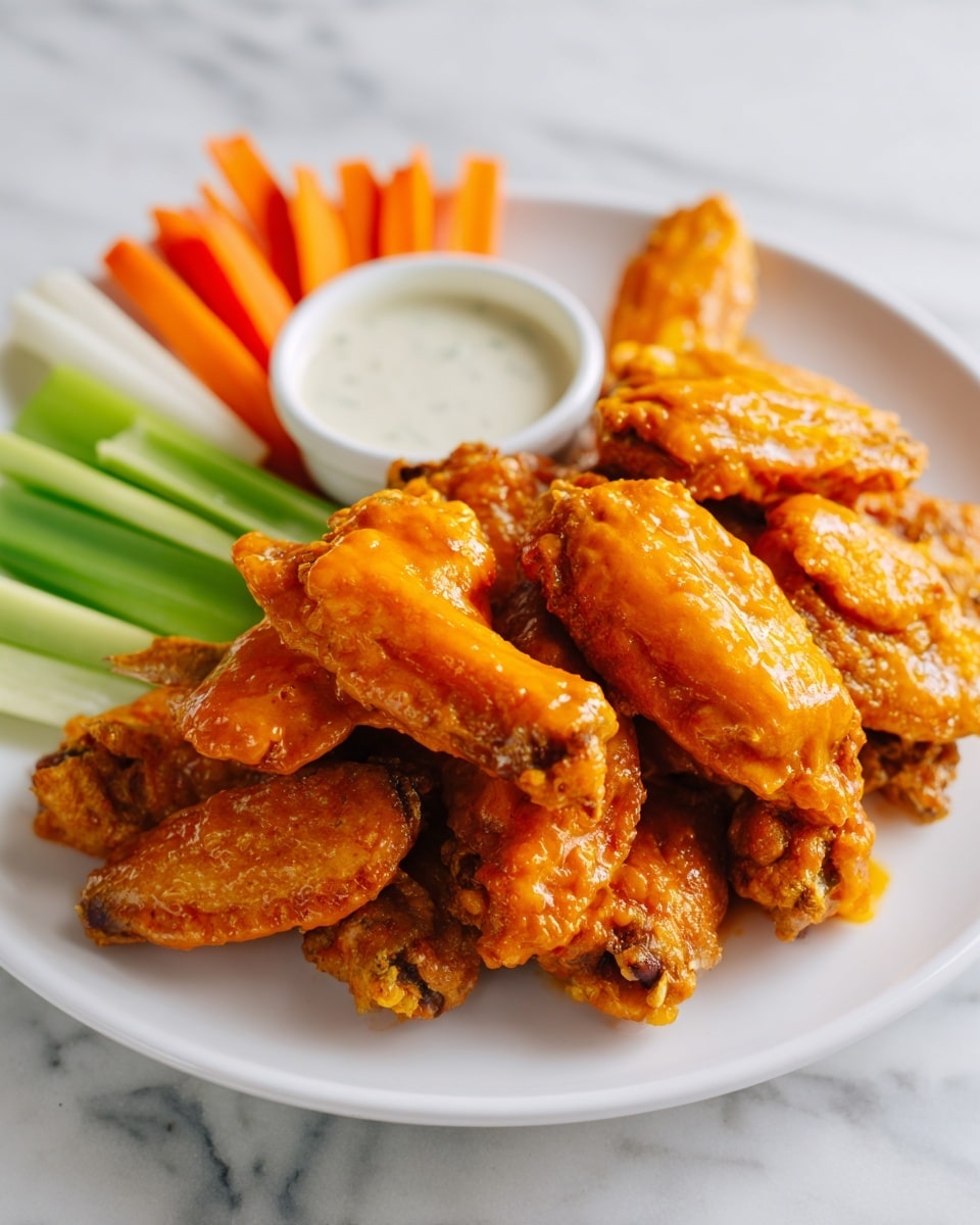 The image shows a silver metal bowl filled with about a dozen pieces of bright orange chicken wings covered in a thick, shiny sauce. The wings look well coated, with some sauce smeared on the inside walls of the bowl. The bowl sits on a white marbled surface, with part of a white plate and small white dish blurred out in the background. A woman's hand is not visible but implied as interacting with the bowl. The textures of the wings show crispy edges under the sauce, and the shiny sauce makes them look sticky and flavorful. Photo taken with an iphone --ar 4:5 --v 7