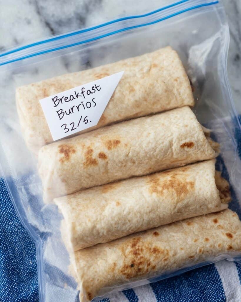 Freezer Vegetable Breakfast Burritos Recipe