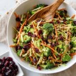 Broccoli Slaw with Cranberries and Apple Recipe