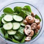 Spinach Salad with Cucumber, Mushrooms, Eggs, and Honey-Dijon Dressing Recipe