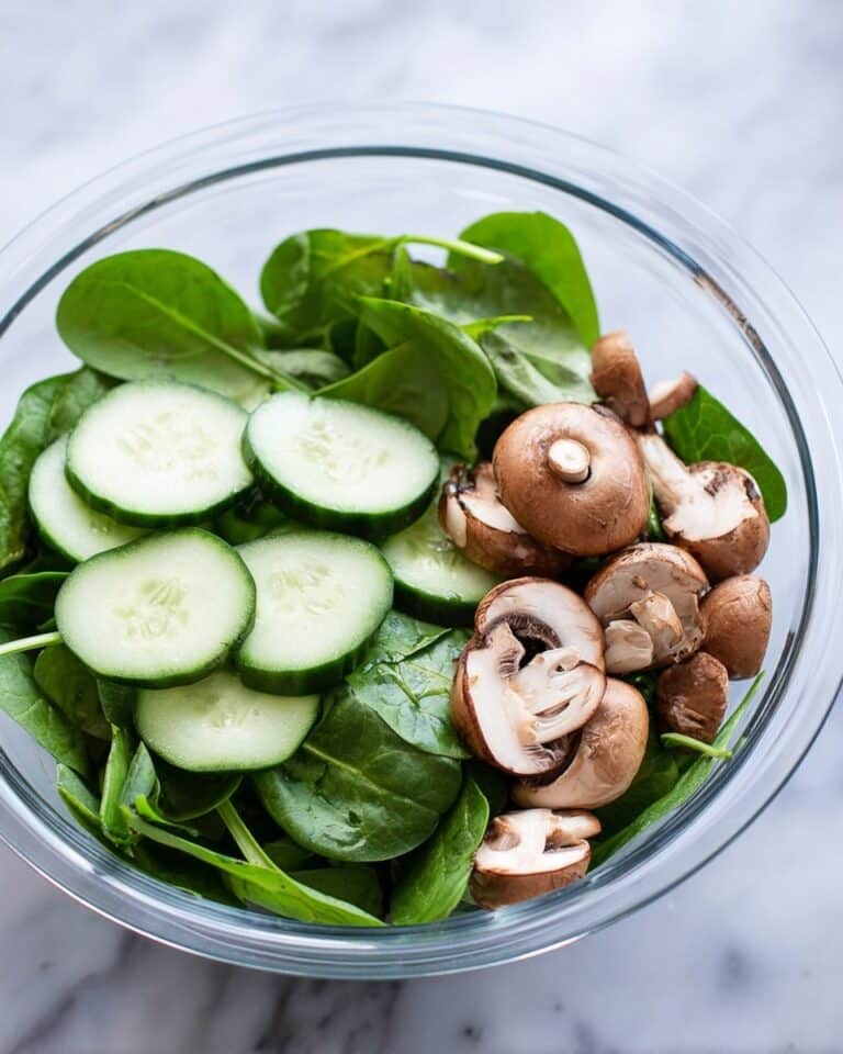 Spinach Salad with Cucumber, Mushrooms, Eggs, and Honey-Dijon Dressing Recipe