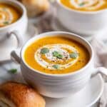 Creamy Butternut Squash Soup with Sage and Carrots Recipe