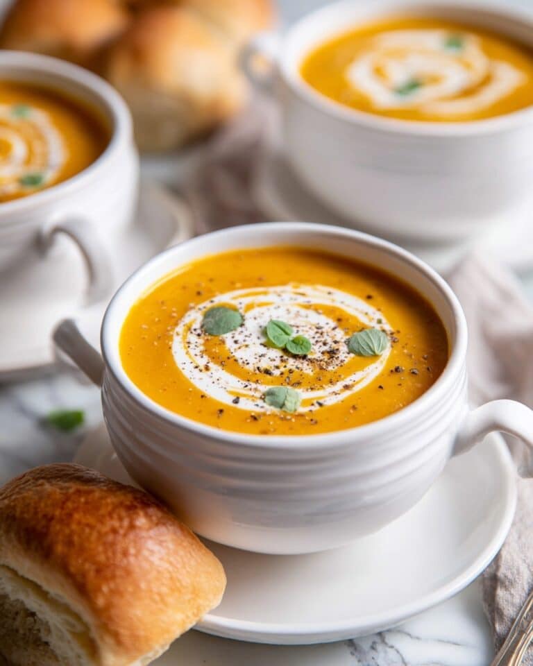 Creamy Butternut Squash Soup with Sage and Carrots Recipe