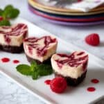 Heart Shaped Raspberry Swirl Cheesecake Recipe