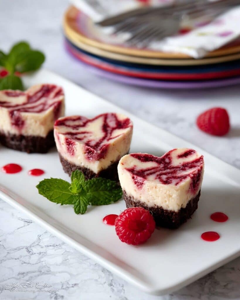 Heart Shaped Raspberry Swirl Cheesecake Recipe