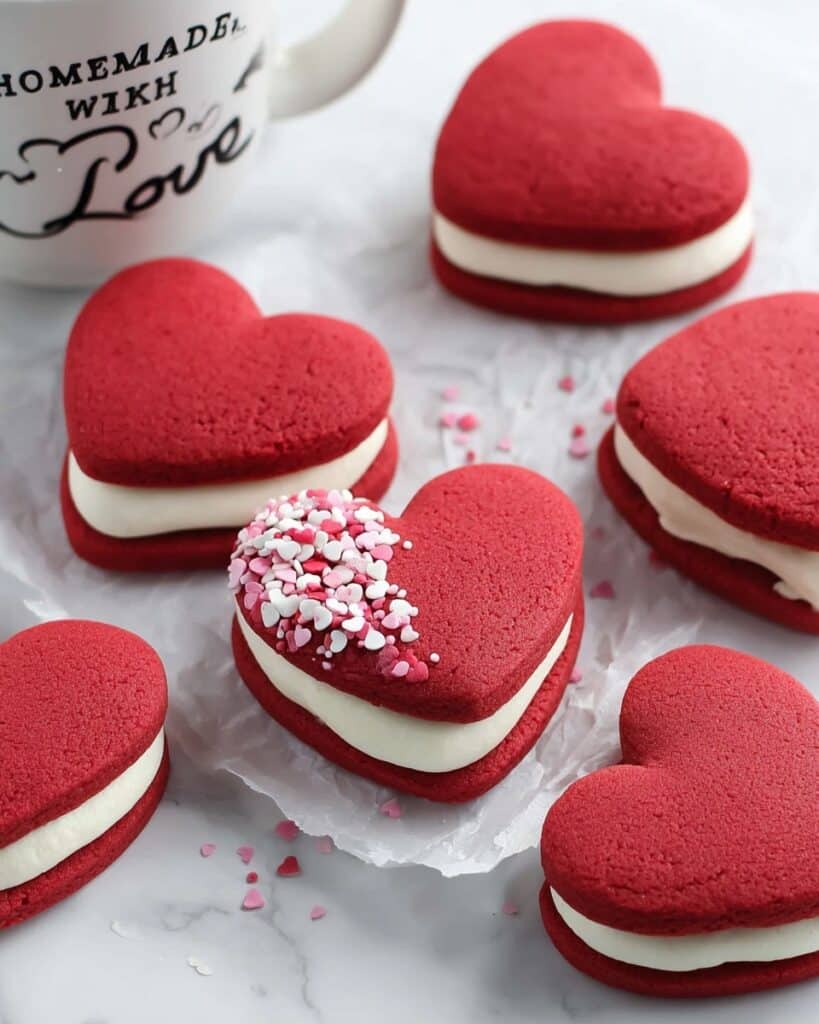 Valentine’s Red Velvet Whoopie Pies Recipe