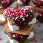 Valentine’s Day Heart-Shaped S’mores with Homemade Graham Crackers and Marshmallows Recipe