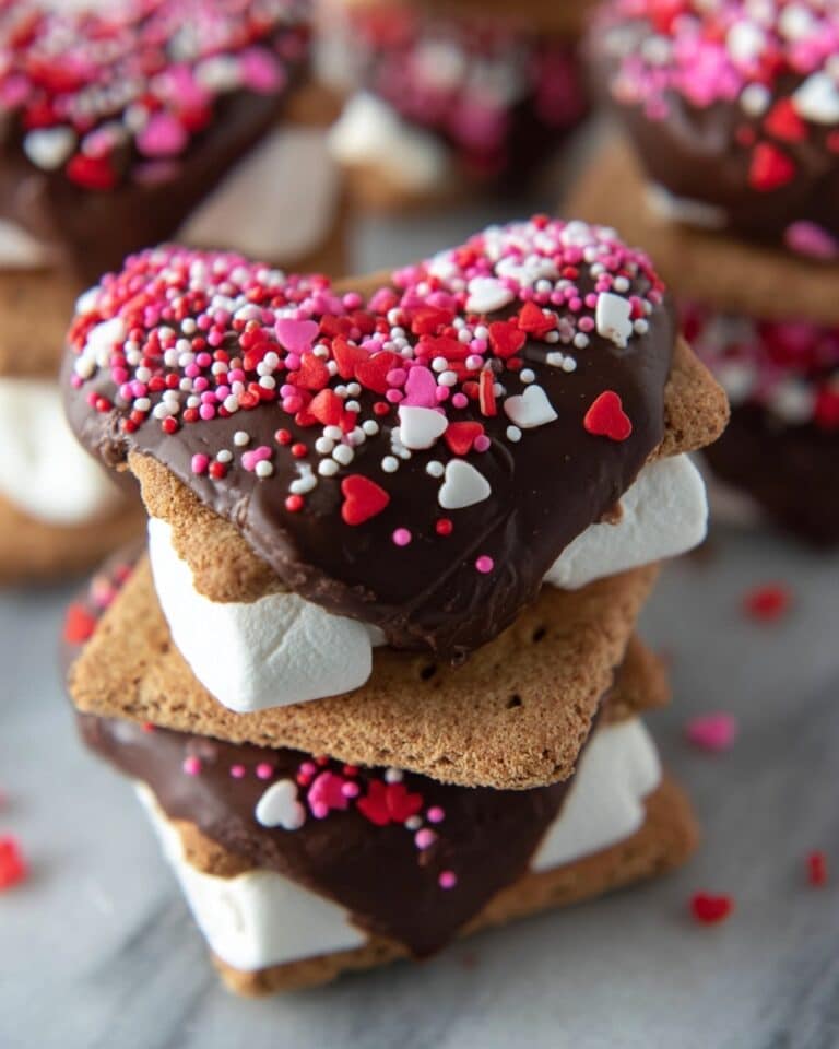 Valentine’s Day Heart-Shaped S’mores with Homemade Graham Crackers and Marshmallows Recipe