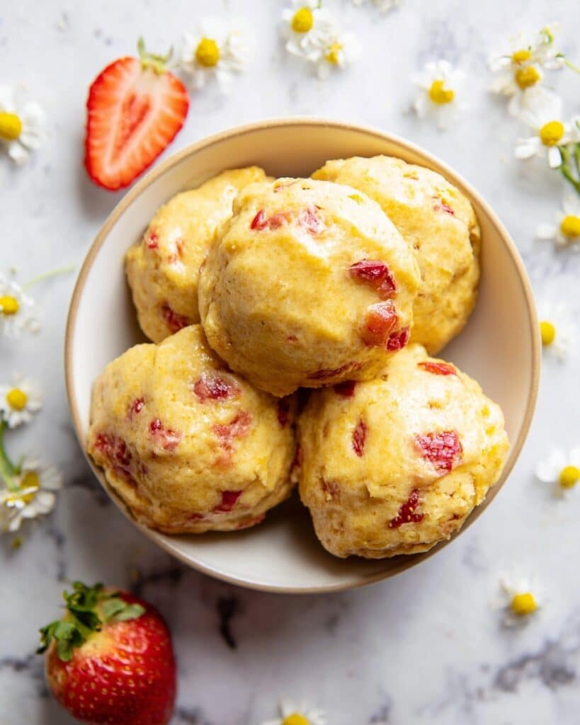 Strawberry Drop Pancake Bites Recipe
