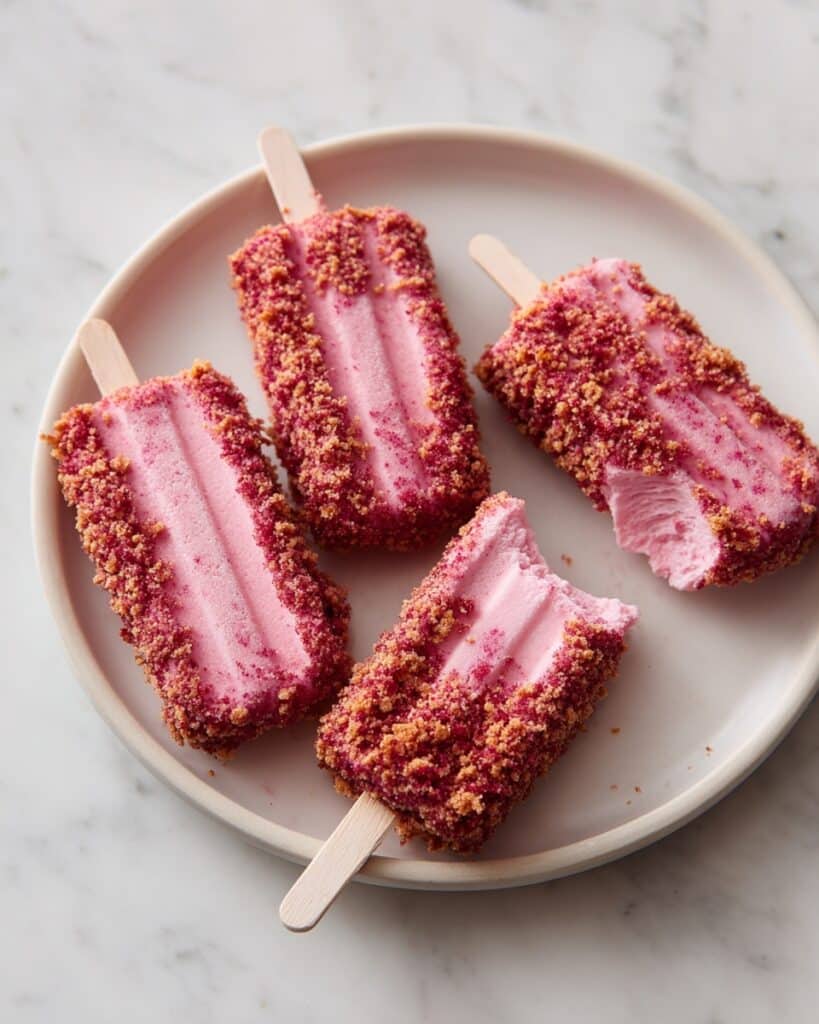 4-Ingredient Vegan Strawberry Shortcake Ice Cream Bars Recipe