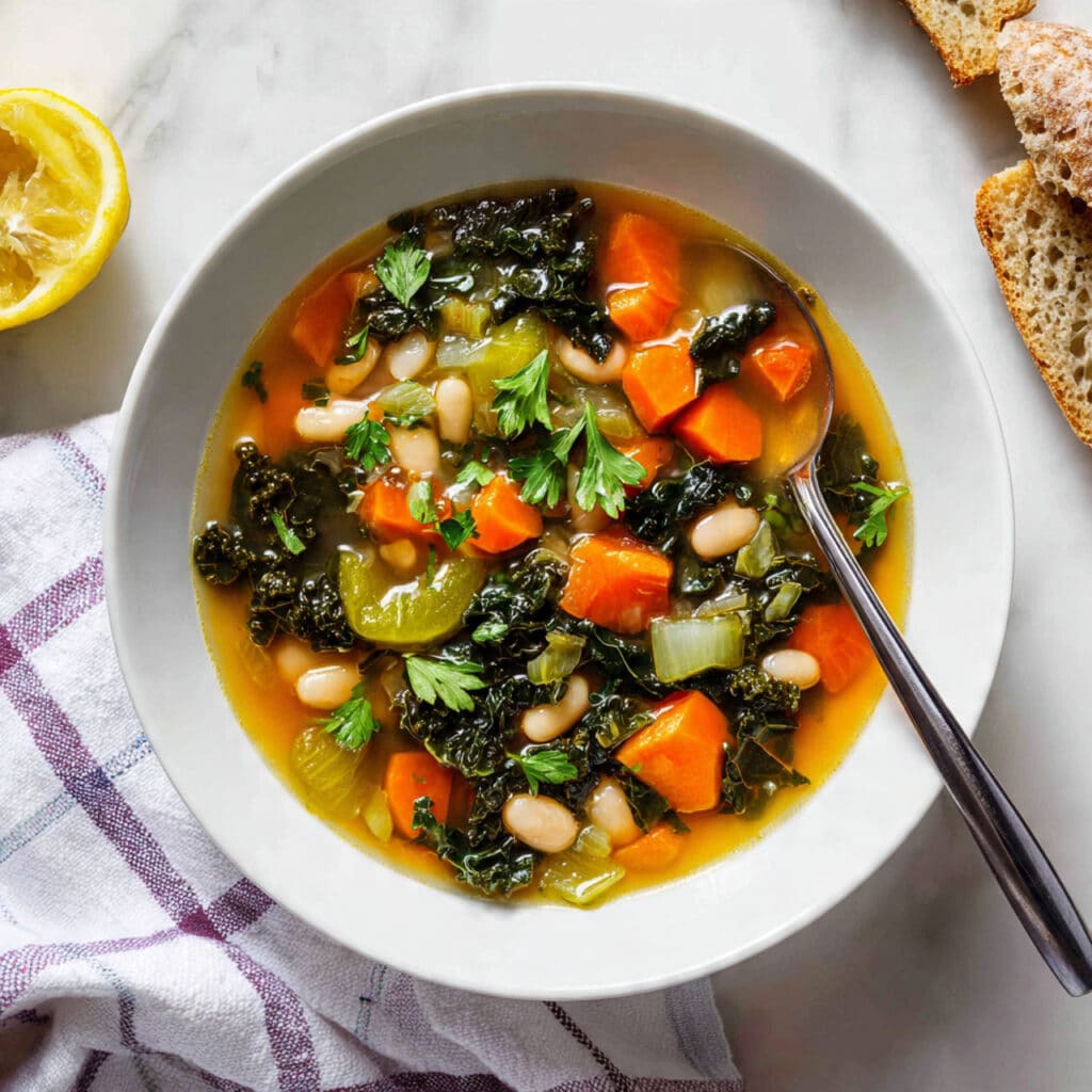 Lemony Kale and White Bean Soup Recipe