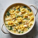 Creamy White Lasagna Soup with Chicken, Spinach, and Ricotta Recipe