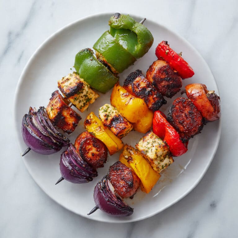 Chicken, Sausage and Vegetable Kebabs Recipe