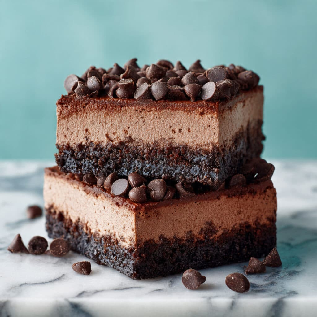 No-Bake Triple Chocolate Cheesecake Bars Recipe