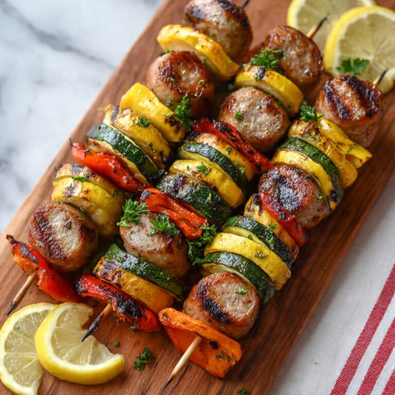 Chicken Sausage and Vegetable Skewers Recipe