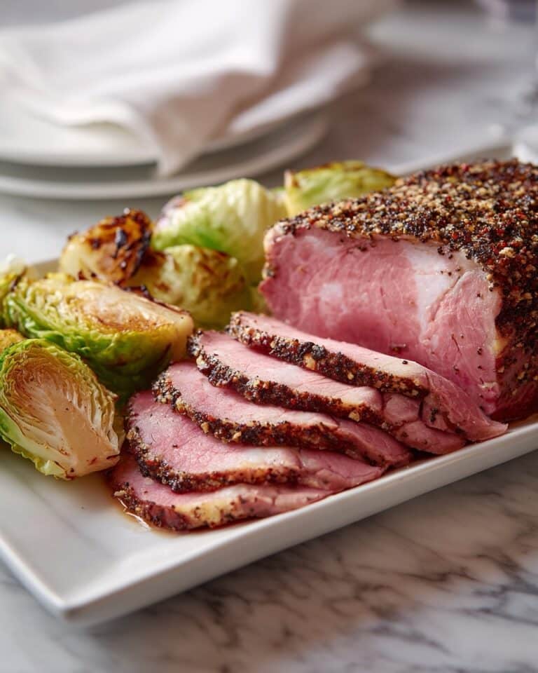 Corned Beef and Cabbage with Balsamic Reduction and Guinness-Steamed Cabbage Recipe
