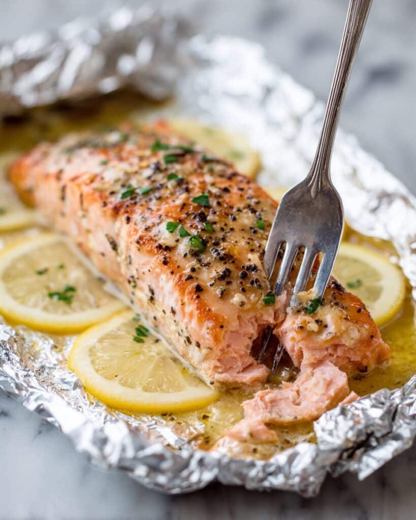 Sheet Pan Lemon Garlic Butter Salmon Recipe