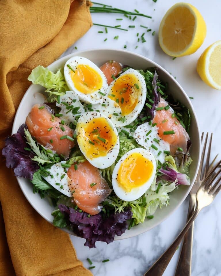 Smoked Salmon Salad with Soft-Boiled Eggs and Lemon Dijon Dressing Recipe