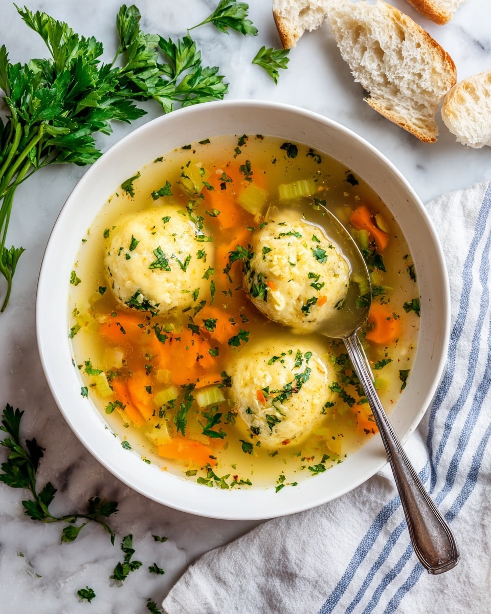 A large white pot filled with clear broth and sitting on a white marbled surface holds small round dumplings floating on top. Inside the broth, there are three layers of ingredients visible: the first layer has light orange carrot slices, the second layer shows pale green celery pieces, and the third layer has translucent onion pieces at the bottom. The round dumplings are beige and smooth, evenly placed in a circle near the edge of the pot. Photo taken with an iphone --ar 4:5 --v 7