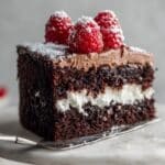 Flourless Chocolate Cake with Mocha Whipped Cream and Raspberries Recipe
