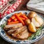 Instant Pot Brisket with Roasted Potatoes, Carrots, and Balsamic Sauce Recipe