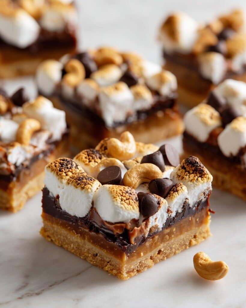 S’mores Bars with Caramel and Nuts Recipe
