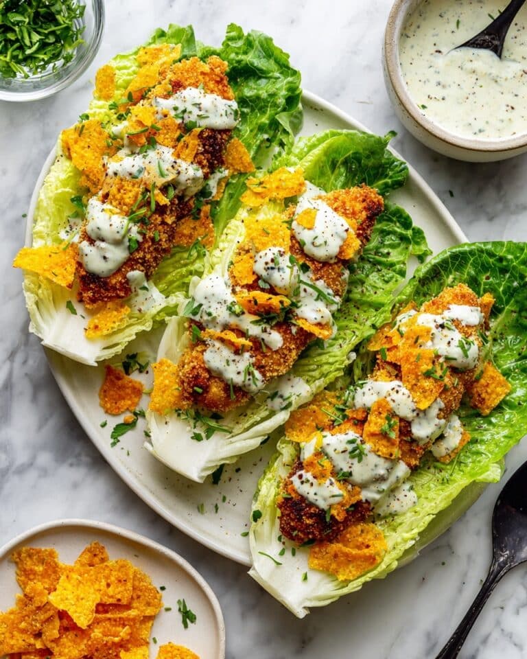 Crispy Chicken Caesar Lettuce Wraps Recipe