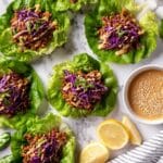 Thai Turkey Lettuce Wraps with Creamy Ginger Tahini Sauce Recipe