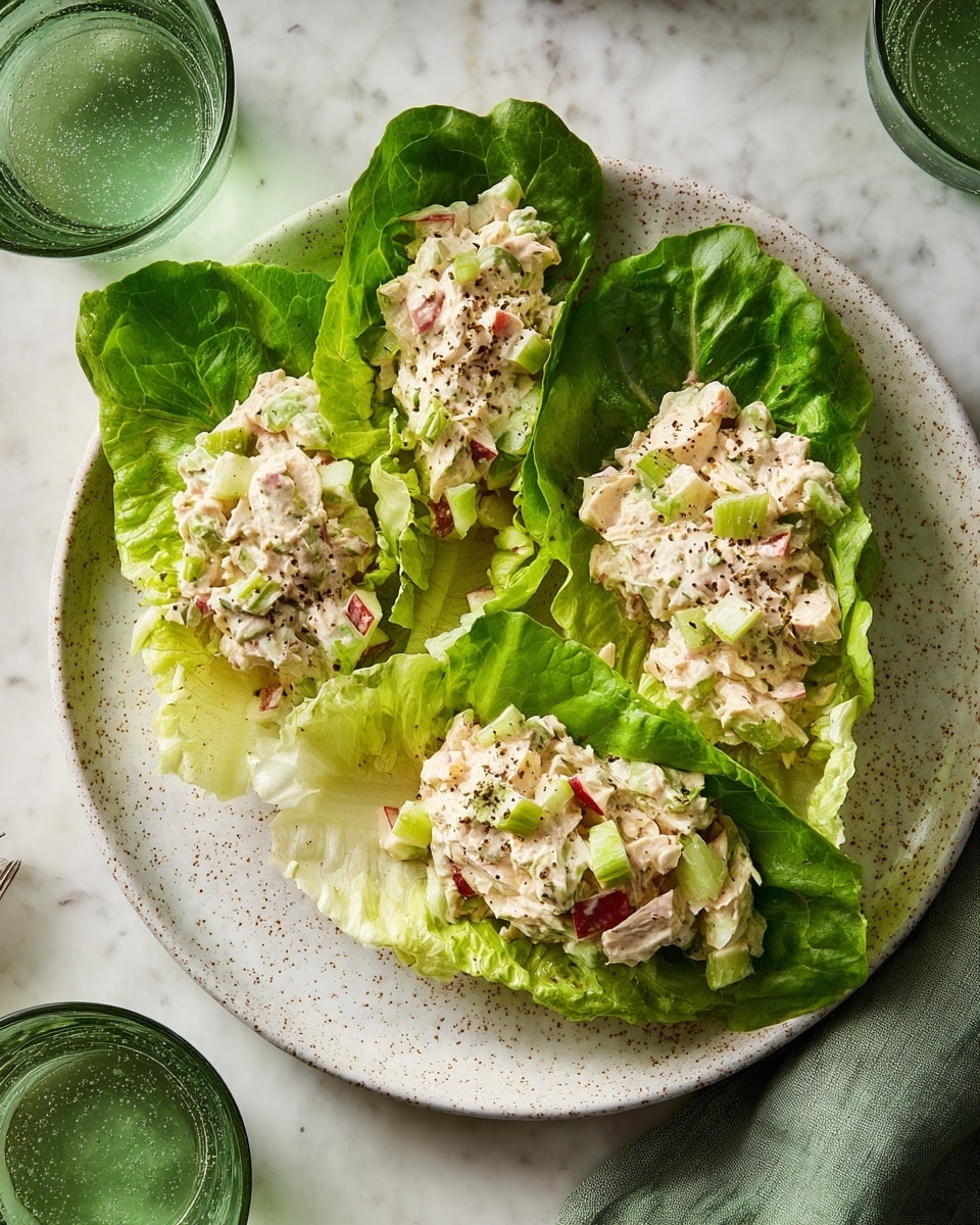 The image shows a light brown wooden bowl filled with a creamy salad mixture that includes soft pink pieces of fish, small white chopped onions, light green celery, and cubes of pale yellow cheese. The salad looks thick and creamy, with the ingredients well mixed but still visible in separate chunks. A wooden spoon is resting inside the bowl on the right side, partly covered in the salad mixture. The bowl is set on a white marbled surface. photo taken with an iphone --ar 4:5 --v 7