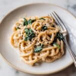 Creamy Spinach Sweet Potato Noodles with Cashew Sauce Recipe