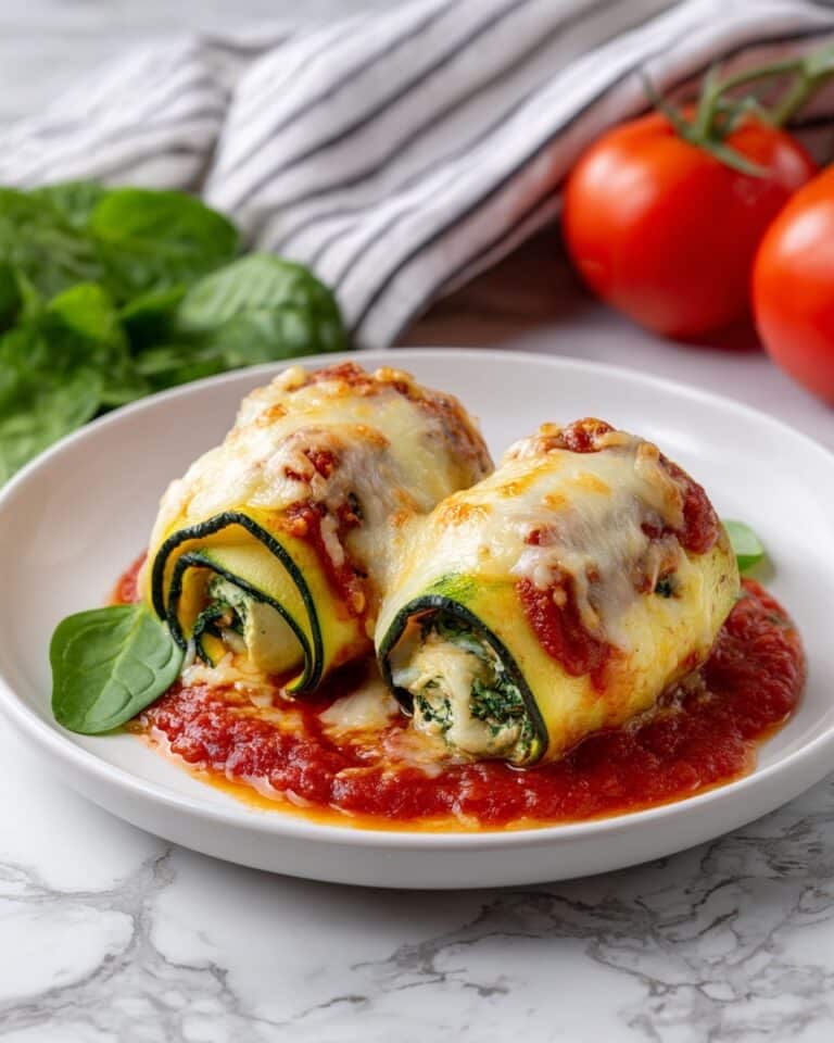 Zucchini Ravioli with Spinach Ricotta and Tomato Sauce Recipe