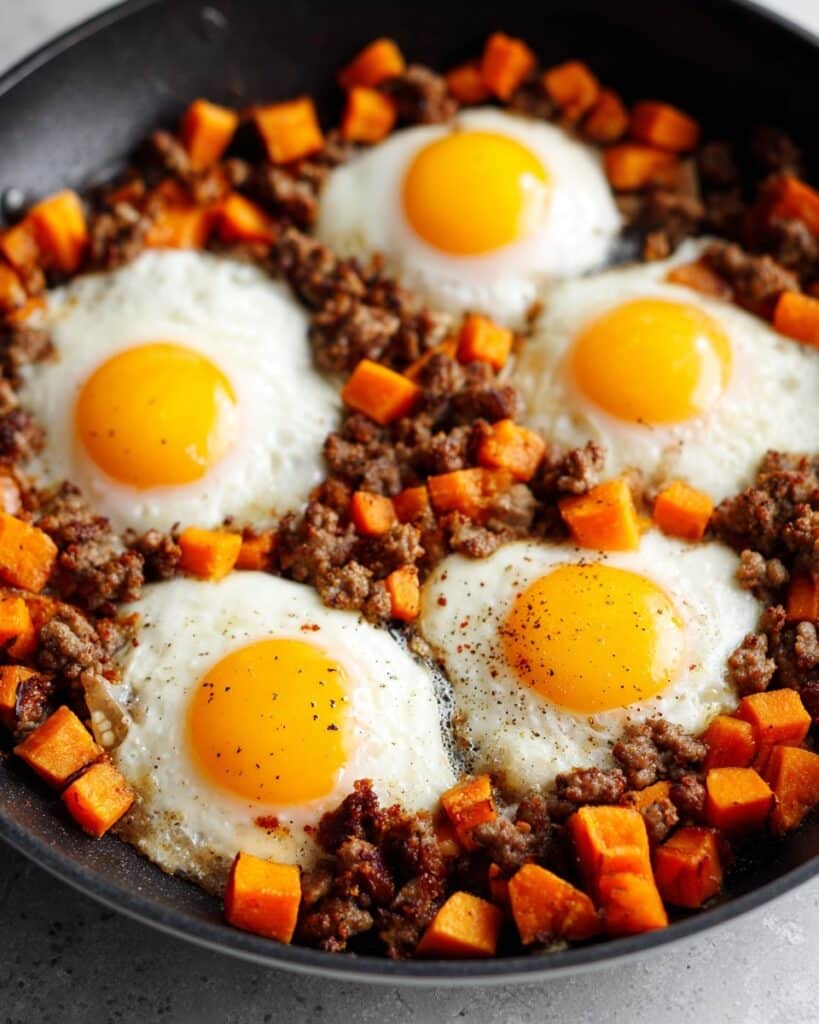 Sweet Potato Sausage & Egg Fry Up Recipe