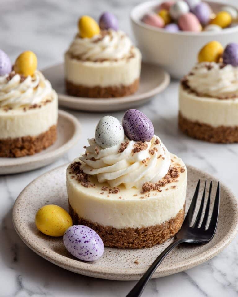 Mini Egg Cheesecakes with Chocolate and Cream Recipe