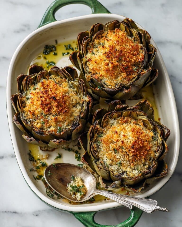 Stuffed Artichokes with Lemon, Garlic, and Pecorino Romano Recipe
