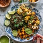 Curried Lentil Salad with Roasted Cauliflower and Paneer Recipe