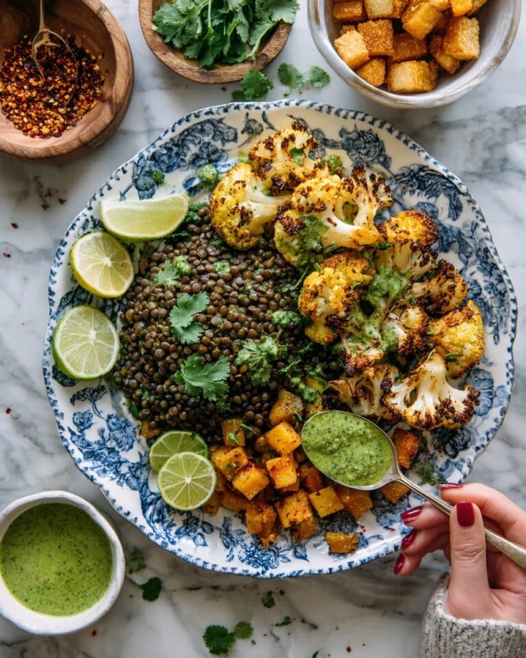 Curried Lentil Salad with Roasted Cauliflower and Paneer Recipe