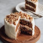 Zucchini Cake with Cream Cheese Frosting and Toasted Walnut Garnish Recipe