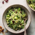Kale and Brussels Sprout Salad with Lemon-Cranberry Dressing and Toasted Almonds Recipe