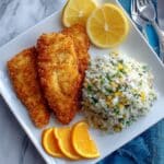Panko Crusted Fish with Ginger Rice Salad Recipe