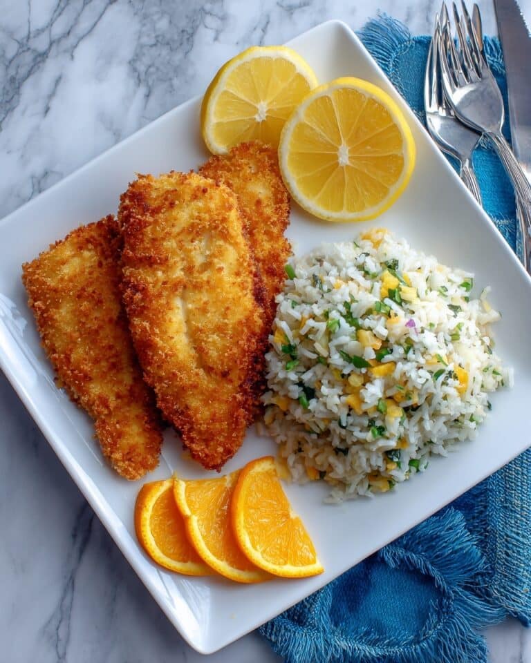 Panko Crusted Fish with Ginger Rice Salad Recipe