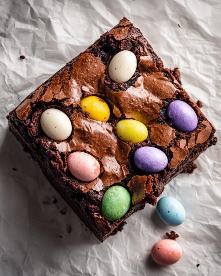 Fudgy Homemade Easter Brownies with Mini Eggs Recipe