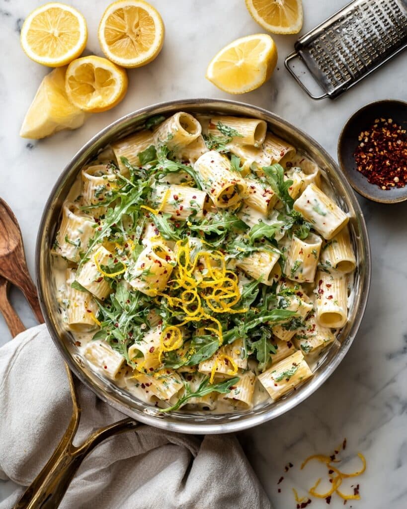 One-Pot Lemon Ricotta Pasta with Arugula Recipe