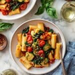 Creamy Pasta Pomodoro with Zucchini and Spinach Recipe